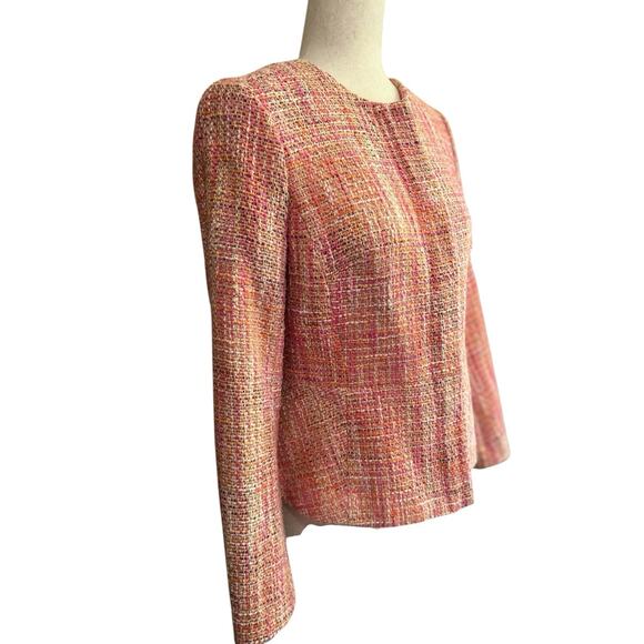 Vintage Talbots Pink Tweed Knit Blazer Jacket Size 4 Preppy Classic Career Twee - Picture 2 of 10